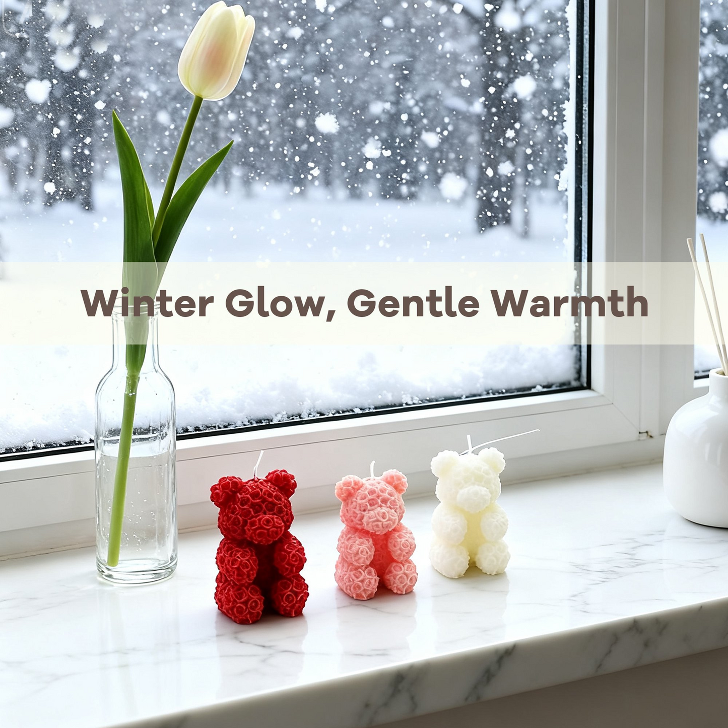 MEHOOM 3 Count Bear-Shaped Scented Candles Set – Pumpkin Spice, Velvet Rose & Coconut Milk – Home Decor & Holiday Gift Idea
