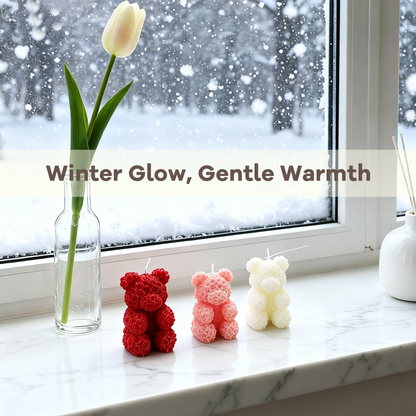 MEHOOM 3 Count Bear-Shaped Scented Candles Set – Pumpkin Spice, Velvet Rose & Coconut Milk – Home Decor & Holiday Gift Idea