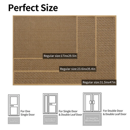 MEHOOM 32"x48" Jute Indoor Outdoor Fall Large Front Door Mat, Washable Non-Slip Welcome Mat for Bathroom, Kitchen, Entryway