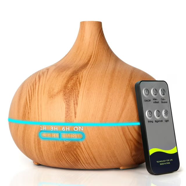 MEHOOM 550ml Cool Mist Humidifier Essential Oil Diffuser with Remote and 7-Color Light