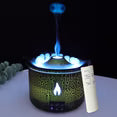 MEHOOM Volcano Flame Air Humidifier Light Ultrasonic Essential Oil Diffuser, Auto Shut-Off, Remote Control,Scented Humidifier for Home Bedroom, Black