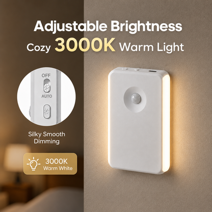 MEHOOM 6 Pack Rechargeable Motion Sensor Night Light, Magnetic Stair Lights Indoor, LED Lights for Bedroom, Toilet, Garage, Closet, Step, Hallway