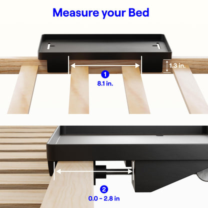 MEHOOM Bedside Shelf for Dorm Room & College Essentials, Bunk Bedside Table with 2 Cable Holes, Bed Tray Table, Clip-On Floating Nightstand with Storage, Black