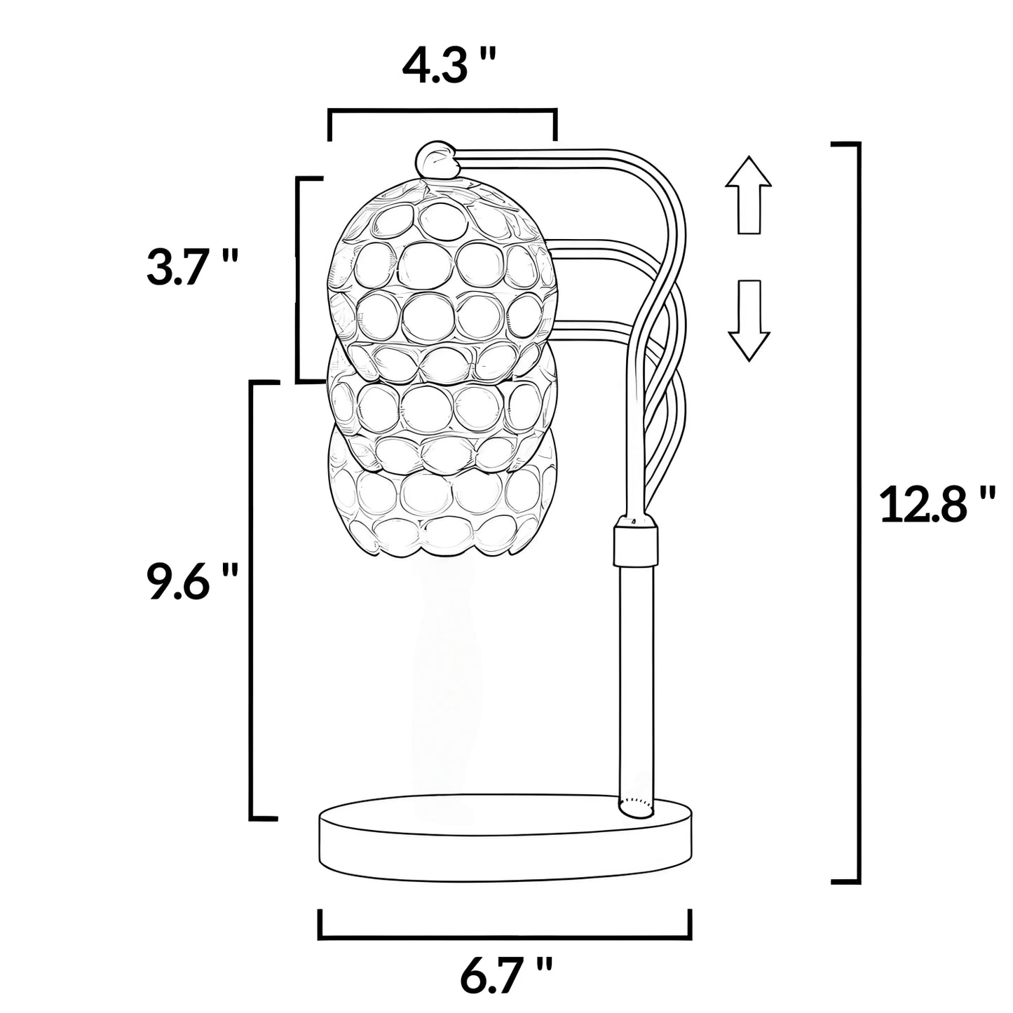 MEHOOM Crystal Candle Warmer Lamp with Dimmer Timer, Adjustable Height Warmer for Jar Candles, with 2 Bulbs, Home Decor Gifts for Bedroom Living Room