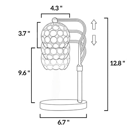 MEHOOM Crystal Candle Warmer Lamp with Dimmer Timer, Adjustable Height Warmer for Jar Candles, with 2 Bulbs, Home Decor Gifts for Bedroom Living Room