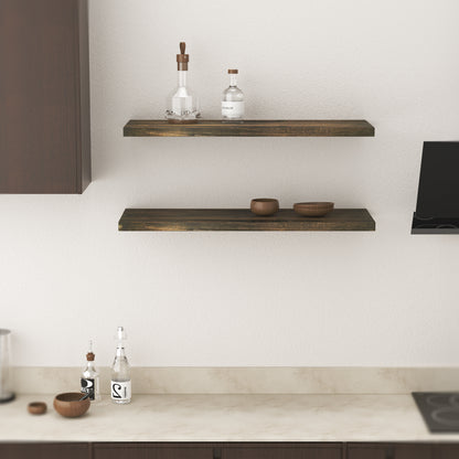 MEHOOM 36in Solid Wood Floating Shelf, Rustic Brown Wall Shelf for Living Room, Bedroom, Kitchen, Heavy Duty Holds 40lbs