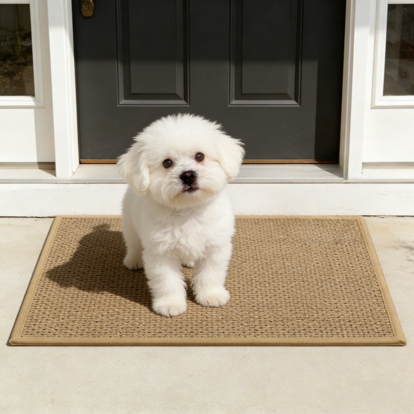 MEHOOM 18"x30" Jute Front Door Mat, Indoor Outdoor Rug, Dirt-Resistant, Low Profile, Easy Clean, Anti-Slip Doormat, Multi-Functional Welcome Mat for Garden, Balcony, Porch, Entryway (Natural Brown)
