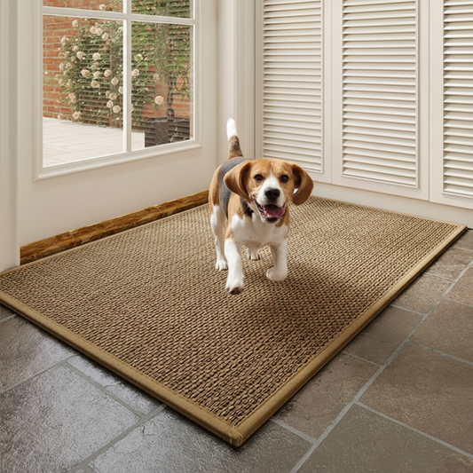MEHOOM 24"x36" Jute Indoor Outdoor Fall Front Door Mat, Washable Non-Slip Welcome Mat for Bathroom, Kitchen, Entryway