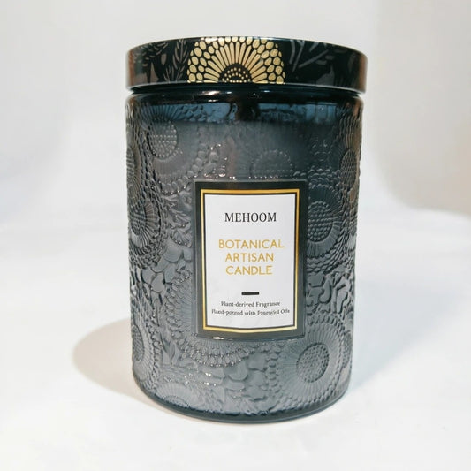 MEHOOM Men's Cologne Wood Wick Scented Candle, 20oz Large Beeswax & Soy Blend, Clean Burning 100-Hour Candle, Cozy Gift for Home Decor
