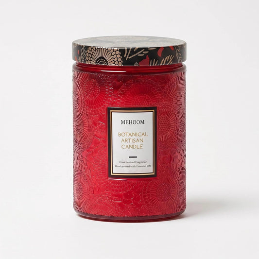MEHOOM Sweet Apple Wood Wick Scented Candle, 20oz Large Beeswax & Soy Blend, Clean Burning 100-Hour Candle, Cozy Gift for Home Decor