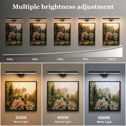 MEHOOM Rechargeable Cordless Wall Light with Controller and Timer, Dimmable 5400mAh Wall Lights Battery Operated for Wall , Wall Decor, Picture Lights for Artworking, Portrait Dartboard - Black