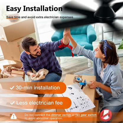 Ceiling Fans with Lights and Remote, 42" Low Profile LED Ceiling Fan with Flush Mount, Reversible, 3CCT, Dimmable, Quiet, Indoor Outdoor Fan for Bedroom, Black