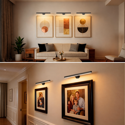 MEHOOM Rechargeable Cordless Wall Light with Controller and Timer, Dimmable 5400mAh Wall Lights Battery Operated for Wall , Wall Decor, Picture Lights for Artworking, Portrait Dartboard - Black