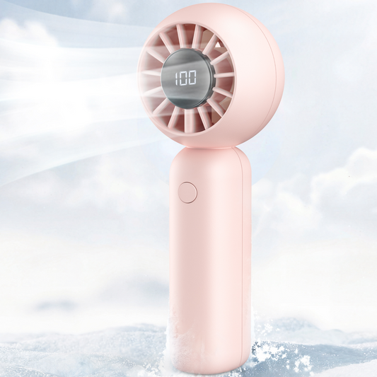 MEHOOM Portable Handheld Fan, 3 IN 1 USB Rechargeable Mini Fan with 5 Speeds, 4000mAh Personal Fan for Travel, Makeup, Eyelash, Kids & Women, Pink